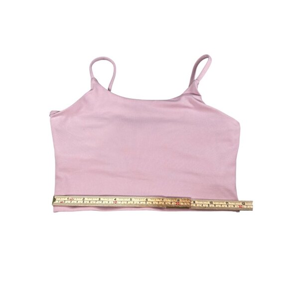 Pink Ribbed Spaghetti Strap Crop Top Tank For Women Sleeveless Unbranded Size S - Picture 4 of 5